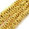Electroplated Synthetic Non-magnetic Hematite Beads Strands, Faceted Triangle Cut, Golden Plated, 7x7x3mm, Hole: 1.2mm, about 125pcs/strand, 15.75 inch(40cm)