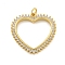 Rack Plating Brass Micro Pave Cubic Zirconia Pendants, with Jump Ring, Long-Lasting Plated, Cadmium Free & Lead Free, Heart, Real 18K Gold Plated, 26x27x3mm, Hole: 3.5mm