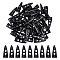 30pcs Resin Buttons, Ox Horn, 2-hole, Black, 48x17x12mm, Hole: 6mm