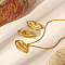 Flamboyant Stainless Steel Lip Pendnat Necklaces & Stud Earrings Sets for Women, Real 18K Gold Plated