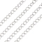 Iron Twisted Chains Curb Chains, Unwelded, Silver Color Plated, 6x4mm