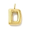 Ion Plating(IP) 304 Stainless Steel Pendants, Real 14K Gold Plated, Balloon Letter Charms, Puff Initial Charms, Letter D, 24x14.5x5mm, Hole: 4mm