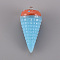 Resin Pendants, with Platinum Iron Loops, Ice Cream, Sky Blue, 48x23x23mm, Hole: 2mm
