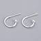 304 Stainless Steel Earring Hooks, Silver, 12.5x18.5x2.5mm, Pin: 0.8mm