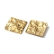 Brass Connector Charms, Double-Sided Textured Rhombus Links, Raw(Unplated), 20x20x1.5mm, Hole: 1.2mm