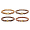 Oil Diffuser Yoga Beads Stretch Bracelet for Girl Women, Electroplated Natural Lava Rock & Natural Wood Beads Bracelet, Inner Diameter: 2-1/8 inch(5.5cm)