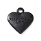 Alloy Pendants, Electrophoresis Black, Heart Pattern, 19.5x17x2.5mm, Hole: 2.5mm