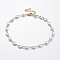 304 Stainless Steel Anklets, with Enamel, Evil Eye, Dodger Blue, 10-1/4 inch(260mm)
