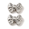 Rack Plating Alloy Beads, Cadmium Free & Nickel Free & Lead Free, Bowknot, Platinum, 9.5x13x4.5mm, Hole: 1.6mm