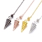 Brass Coil Dowsing Pendulums, Spiral Pendulum, with Lobster Claw Clasps, Cone, Mixed Color, 225x2.5mm