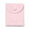 Velvet Jewelry Bags, Jewelry Storage Pouches with Snap Button, Rectangle, Misty Rose, 9.5x7.4x1cm