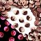 Luminous Resin Imitation Chocolate Decoden Cabochons, Glow in the Dark, Linen & Coconut Brown, Flat Round, 9x3mm