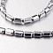Electroplate Non-magnetic Synthetic Hematite Bead Strands, Rectangle, Silver Plated, 6x4x3mm, Hole: 1mm, about 67pcs/strand, 15.7 inch
