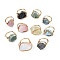 Irregular Raw Natural Gemstone Braided Finger Ring, Brass Wire Wrap Jewelry for Women, US Size 6(16.5mm)~US Size 9 1/4(19.1mm)