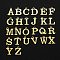 201 Stainless Steel Charms, Laser Cut, Alphabet A~Z, Golden, 12x7~10x1mm, Hole: 1.5mm, 26pcs/set