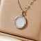 Fashionable Brass Clear Cubic Zirconia Flat Round Pendant Necklaces Women's Versatile Accessory, White, Platinum, 15.75 inch(40cm)