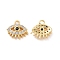 Eye Brass Micro Pave Cubic Zirconia Charms, Cadmium Free & Nickel Free & Lead Free, Real 18K Gold Plated, 7x8x2mm, Hole: 1mm