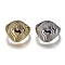 Brass Cuff Rings, Open Rings, Cadmium Free & Lead Free, Sacred Heart, Heart of Holy Flame, Mixed Color, US Size 6 3/4(17.1mm)
