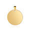 Ion Plating(IP) 304 Stainless Steel Pendants, Manual Polishing, Flat Round Charm, Stamping Blank Tag, Golden, 35x1.5mm, Hole: 8.5x3.5mm