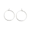Brass Hoop Earring Findings, Round, Real Platinum Plated, 25mm, Pin: 0.7mm