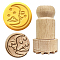 OLYCRAFT Wooden Stamps - Moon Pattern Round & Star Cloud Round, Natural Wood, Small Mini Stamps for Card Making, DIY Craft, Lettering, Diary & Scrapbooking