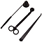 CRASPIRE 3PCS Candle Accessory Set, Candle Wick Trimmer Candle Cutter, Candle Snuffer, Candle Wick Dipper (Black)