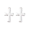304 Stainless Steel Tiny Cross Charms, Silver, 12x7x1mm, Hole: 1.5mm