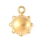 304 Stainless Steel Charms, Ion Plating(IP), Sun Charms, Real 14K Gold Plated, 9.5x7.5x3mm, Hole: 1.2mm