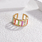 304 Stainless Steel Enamel Open Cuff Rings for Women, Colorful, 10mm, Inner Diameter: 18mm