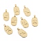 Brass Pendants, Long-Lasting Plated, Oval with Constellation, Real 18K Gold Plated, Gemini, 24x12.5x2mm, Hole: 3.5x1.5mm