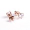 Ion Plating(IP) Heart 304 Stainless Steel Cubic Zirconia Stud Earrings, Rose Gold, 4x4mm, Pin: 0.9mm