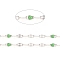 Handmade 304 Stainless Steel Dapped Chains, Cable Chains, with Enamel and Spool, Soldered, Flat Oval, Long-Lasting Plated, Lime Green, 3x1.5x0.1~1mm, about 32.8 Feet(10m)/roll