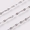 Tarnish Resistant 304 Stainless Steel Dapped Chains, Cable Chains, with Spool, Unwelded, Flat Oval, Stainless Steel Color, 4.5x2.3x0.3mm, about 32.8 Feet(10m)/roll
