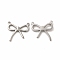 Non-Tarnish 304 Stainless Steel Pendants, Bowknot Charms, Stainless Steel Color, 16x17x2mm, Hole: 1mm