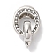 Oval Rack Plating Brass Fold Over Clasps, with ABS Plastic Imitation Pearl Beads, Long-lasting Plated, Lead Free & Cadmium Free, Platinum, 26mm, Hole: 2.5mm