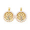Brass Micro Pave Cubic Zirconia Pendants, Cadmium Free & Nickel Free & Lead Free, with ABS Beads, Real 18K Gold Plated Tree Charms, Colorful, 26x23x4.5mm, Hole: 5x3.5mm