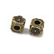 Tibetan Style Alloy Beads, Cube with Flower Pattern, Cadmium Free & Lead Free, Antique Bronze, 4x4x4mm, Hole: 1.6mm, about 3571pcs/1000g