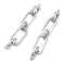 Brass Micro Pave Clear Cubic Zirconia Fold Over Clasps, Cadmium Free & Nickel Free & Lead Free, Rectangle, Platinum, 51mm, Hole: 1.2mm