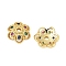 Brass Micro Pave Colorful Cubic Zirconia Bead Caps, Flower, Real 18K Gold Plated, 8.5x8x2.5mm, Hole: 1.4mm