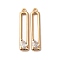 Brass Micro Pave Clear Cubic Zirconia Pendants, Cadmium Free & Nickel Free & Lead Free, Rectangle, Real 18K Gold Plated, 28.5x6x3.5mm, Hole: 1.4mm