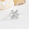 Brass Micro Pave Clear Cubic Zirconia Cuff Rings, Platinum, Letter X, Inner Diameter: Adjustable
