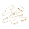 304 Stainless Steel Earring Hooks, with Horizontal Loop, Flat Ear Wire, Real 24K Gold Plated, 18.5x13.5x3.5mm, Hole: 1.5mm, 20 Gauge, Pin: 0.8mm