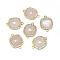 Natural Rose Quartz Links connectors, with Golden Tone Brass Findings and Cubic Zirconia, Faceted, Square, Clear, 18.5~19x13.5x4.5mm, Hole: 1.6mm