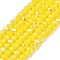 Electroplate Opaque Solid Color Glass Beads Strands, Half Rainbow Plated, Faceted, Rondelle, Yellow, 2.3~2.7x1.5mm, Hole: 0.4mm, about 144~150pcs/strand, 28~29cm