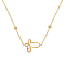 Butterfly Stainless Steel Pendant Necklaces, with Shell, Real 18K Gold Plated, 15.75 inch(40cm)