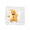 Cute Plastic Pendants, with Resin Cabochon Inside, Candy Charms, Gingerbread Man, 29~37x29~29.5x5~6mm, Hole: 1mm