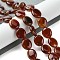 Natural Carnelian(Dyed & Heated) Beads Strands, Flat Oval, 13~14x12x5.5~6mm, Hole: 1.2mm, about 29pcs/strand, 15.83''(40.2cm)