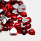 Taiwan Acrylic Rhinestone Cabochons, Flat Back and Smooth, Heart, FireBrick, 12x12x5mm