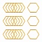 304 Stainless Steel Linking Ring, Hexagon, Golden, 16x18x0.8mm