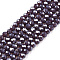 Electroplate Glass Beads Strands, Pearl Luster Plated, Faceted, Rondelle, Old Rose, 2.9~3.3x2mm, Hole: 0.8mm, about 144~150pcs/strand, 35~37cm